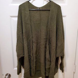 NWOT Olive green cozy batwing cardigan